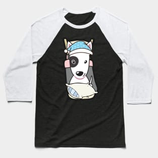 Cute bull terrier is going to bed Baseball T-Shirt